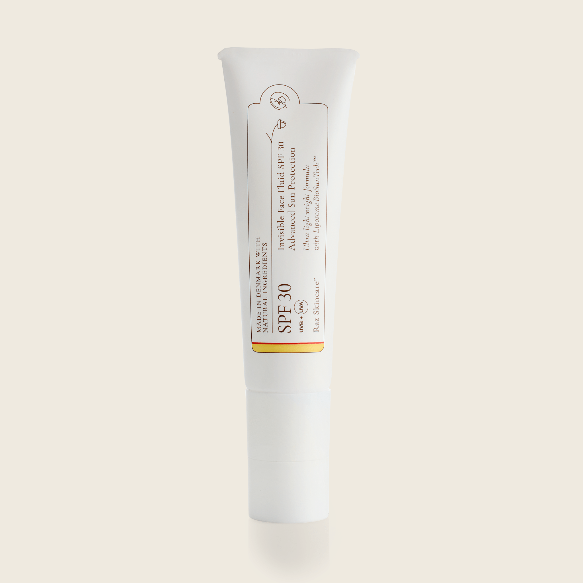 SPF30 Invisible Face Fluid Solcreme 50ml - Raz Skincare